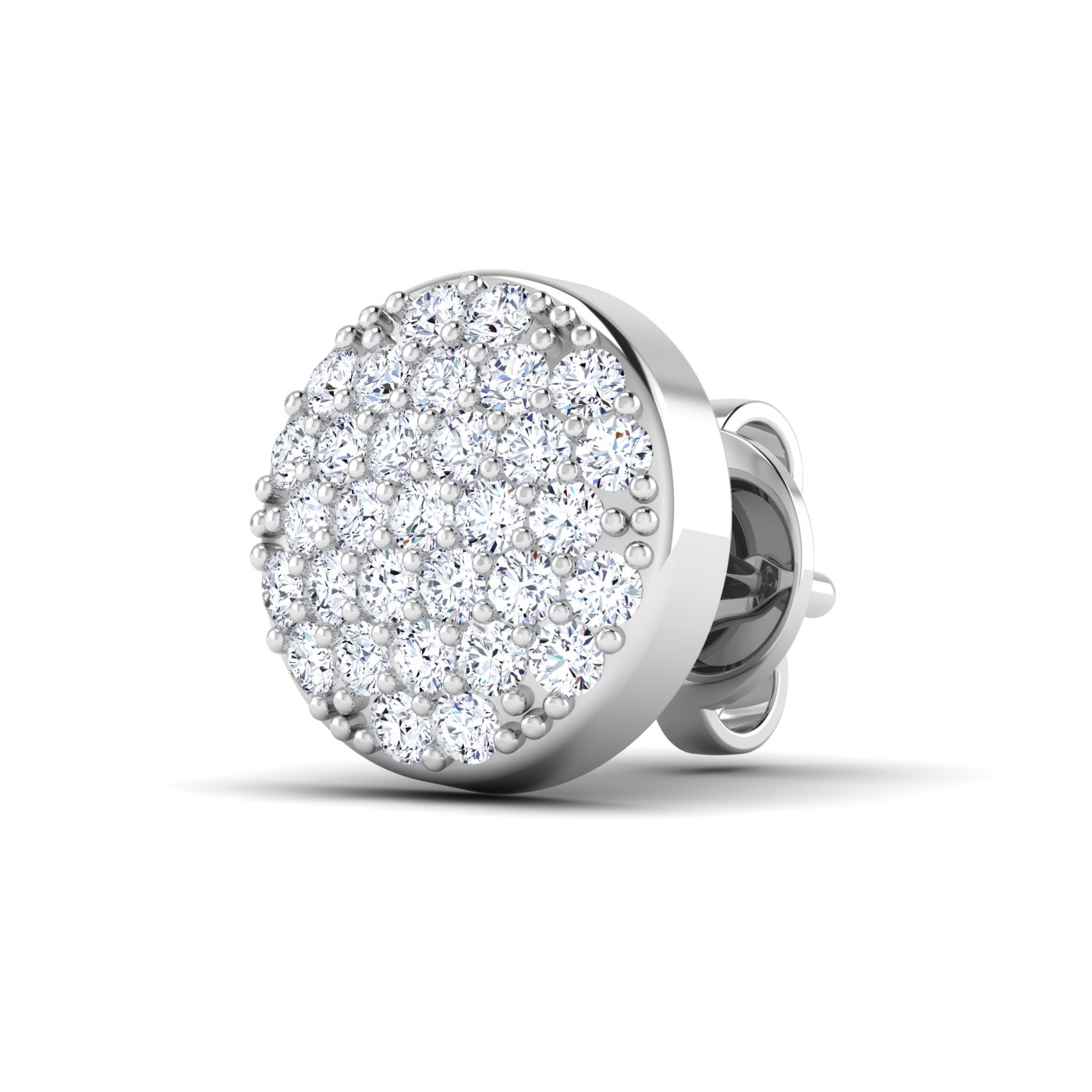 Radiant Cluster: Round Pressure Fitted Diamond Earrings - Image 4