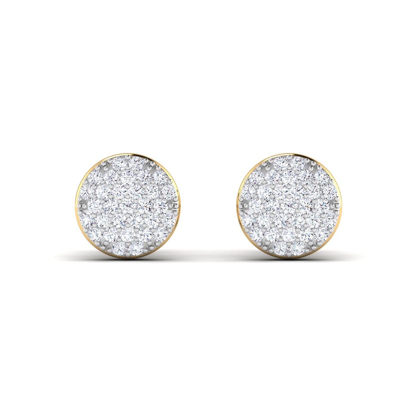 Radiant Cluster: Round Pressure Fitted Diamond Earrings - Image 2