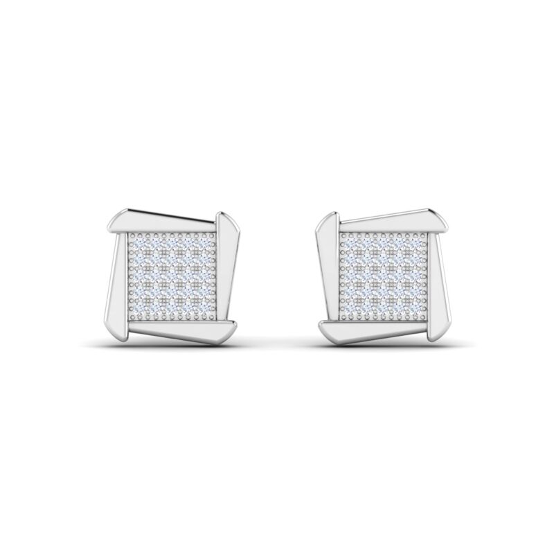 Elegant Edge: Ludo Square Diamond Studs