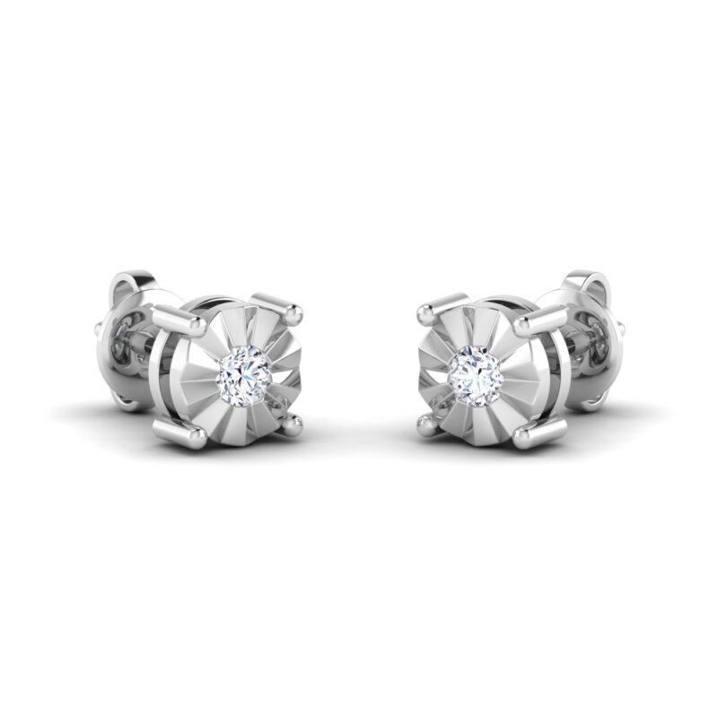 Starry Shine: Celestial Glow Single Diamond Round Earrings