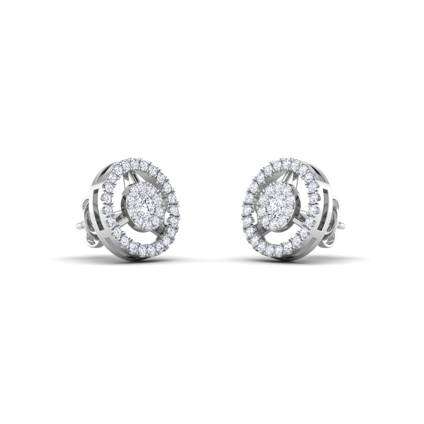 Pave Perfection: Halo 3 Prong Diamond Earrings