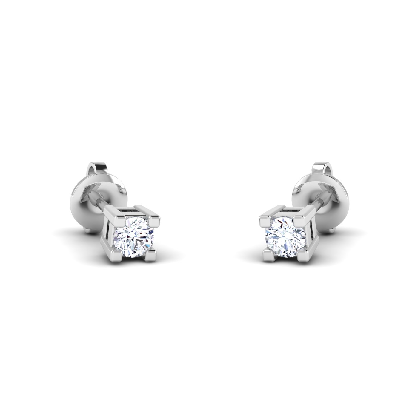 Square shaped diamond studs