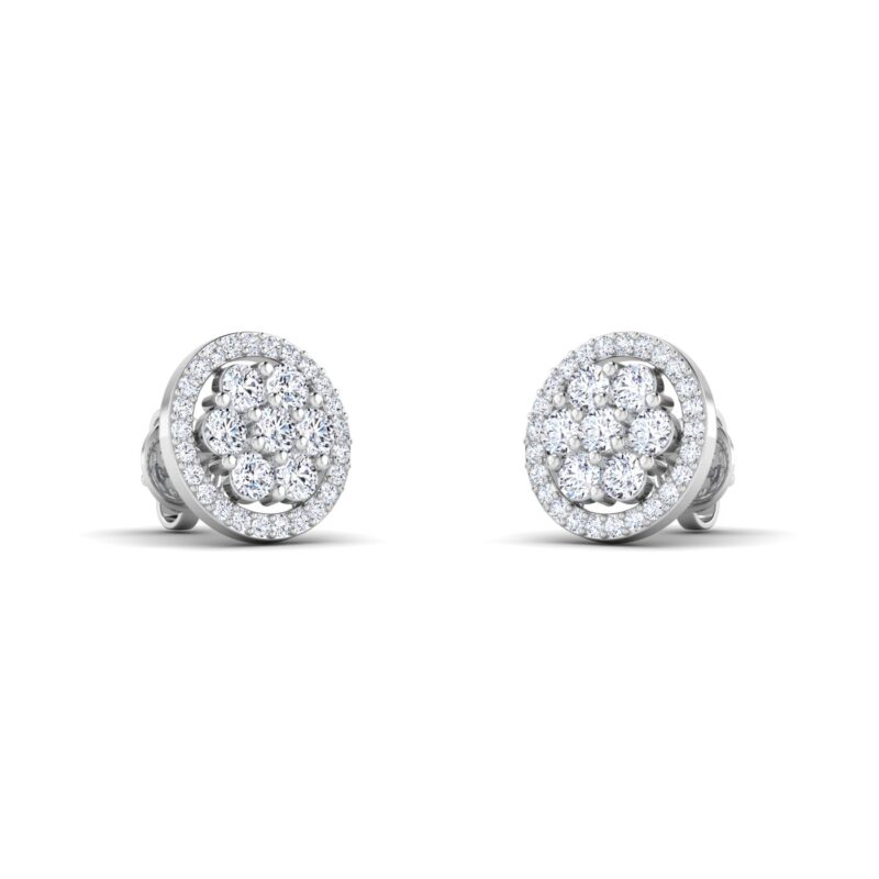 Round shaped diamond earring